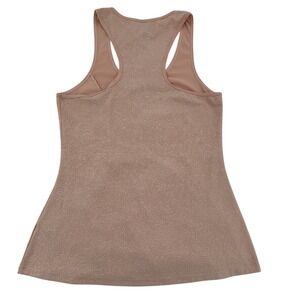 Gymshark Women Small Dusty Pink Racerback V-Neck Mesh Side Slit Tank Top Athleic